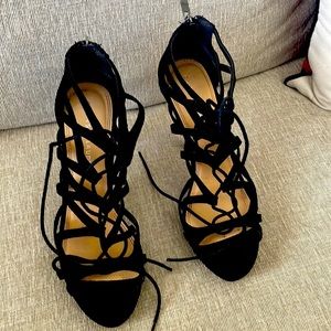 Chinese Laundry Black Laced Up High Heels